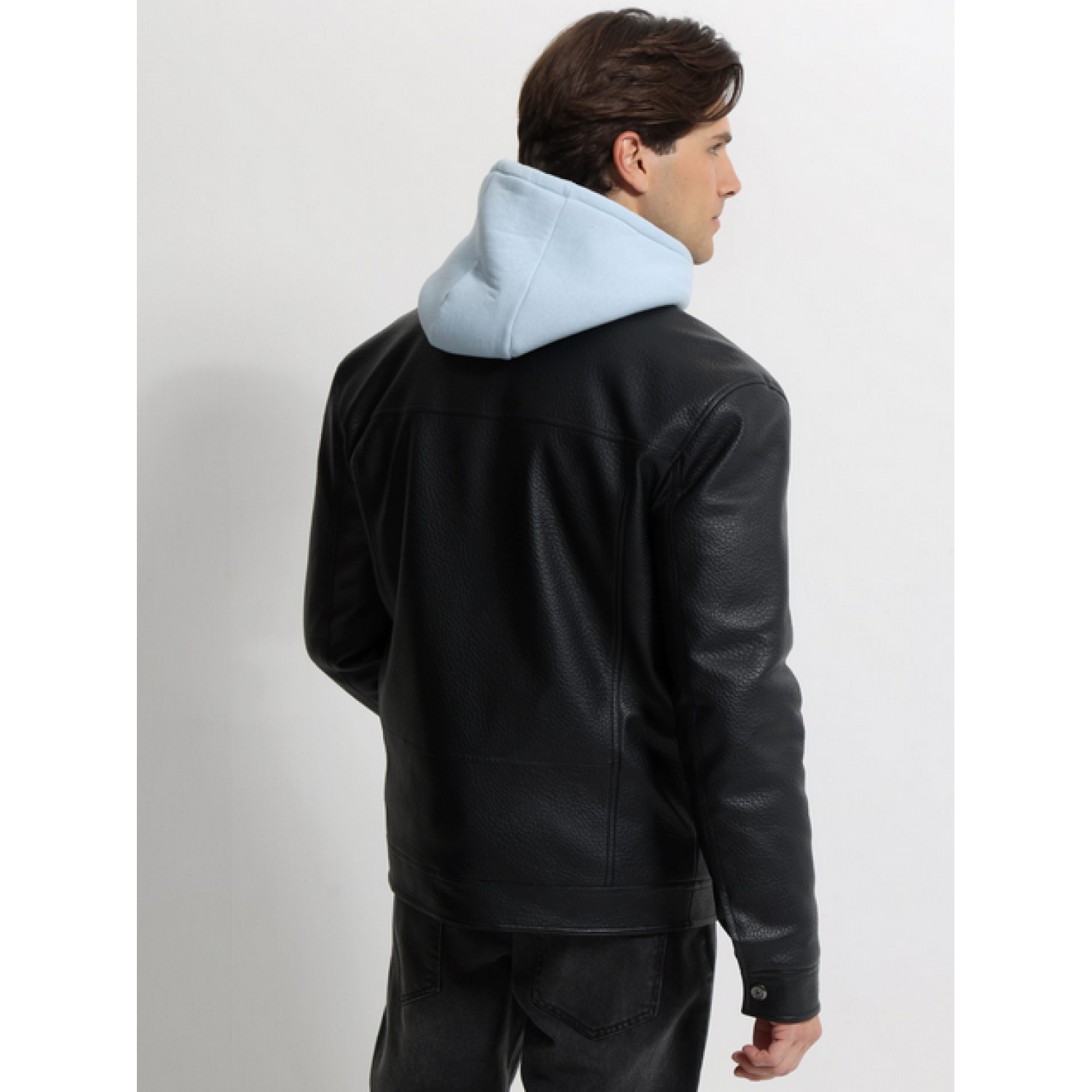 Life Style Butiken Ανδρικό δερματινάκι με επένδυση LS12178 Black